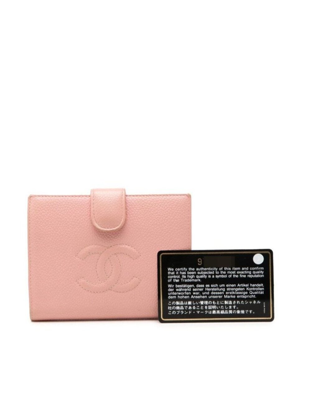 Chanel CC Logo Bifold Wallet Pink Caviar Leather - Picture 9 of 9